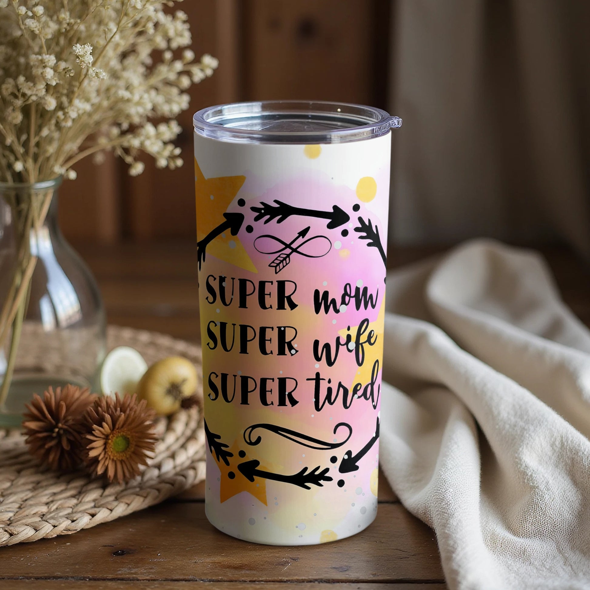 Super mom super wife super tired tumbler product