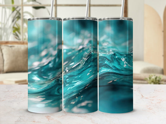 Dynamic Aqua Teal Water Waves Pattern product type