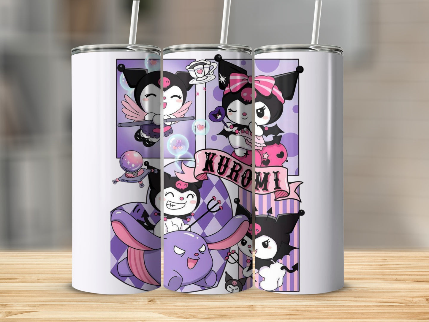 Adorable Kuromi Characters Themed Tumbler Drinkware