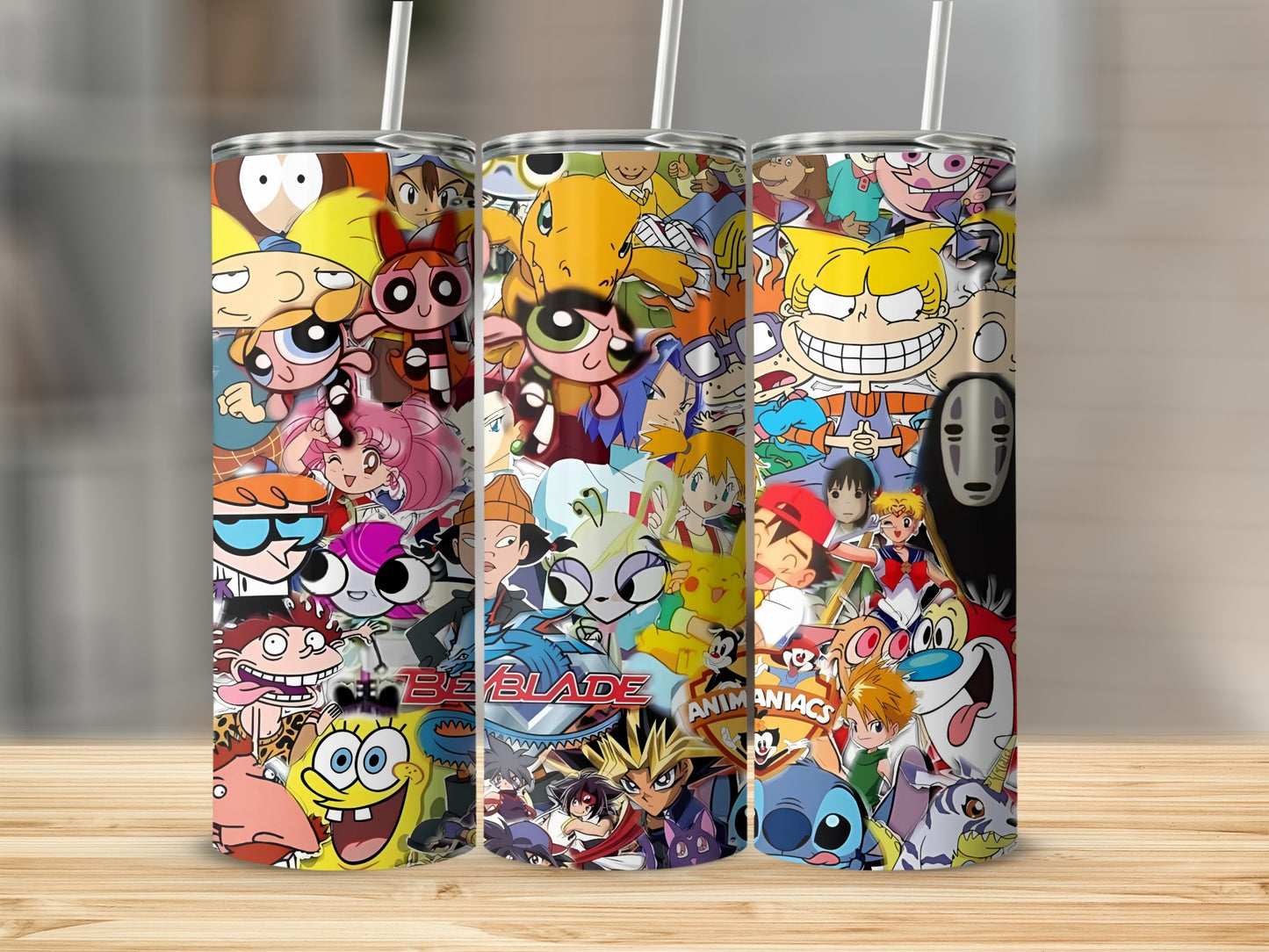 Cartoon Collage Insulated Tumbler With Straw Product