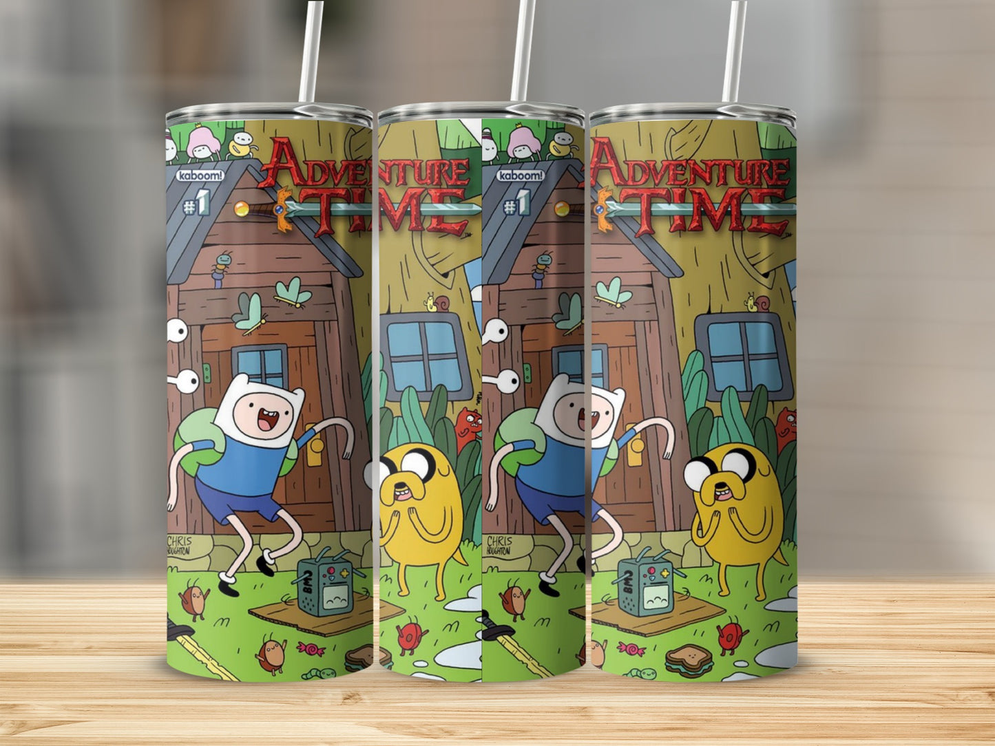 Adventure Time Characters Tumbler with Straw