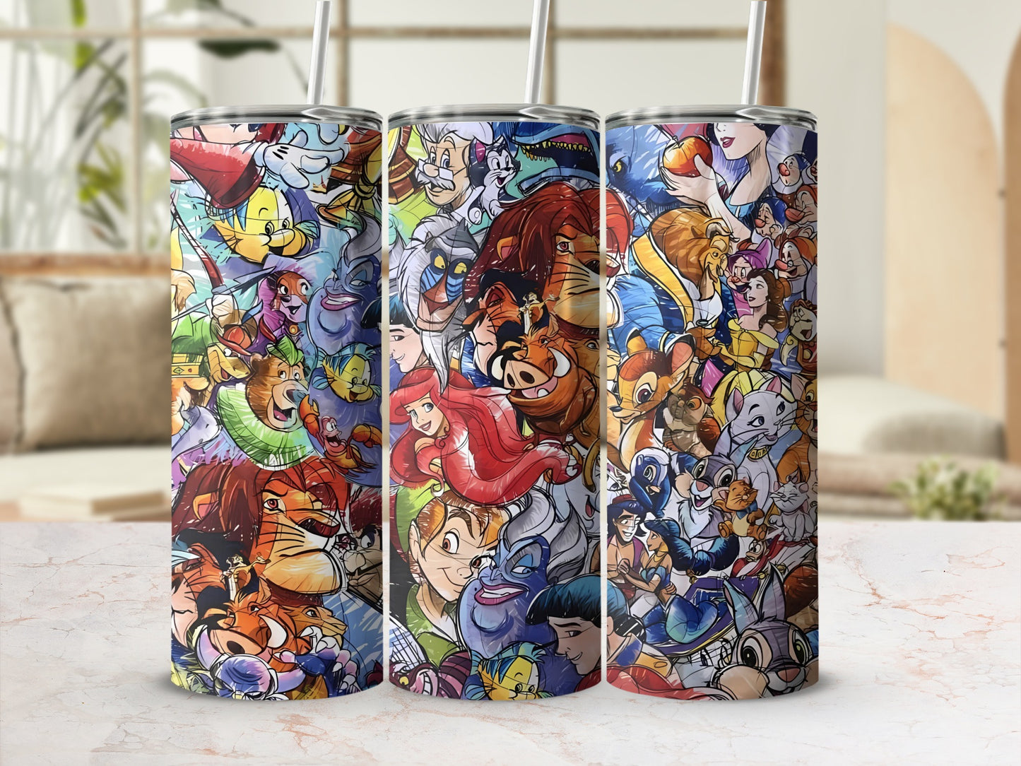 Colorful Cartoon Characters Insulated Tumbler Cup