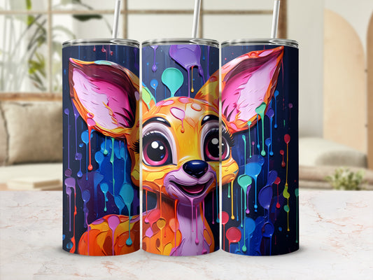 Colorful Deer Art Insulated Tumbler Travel Mug