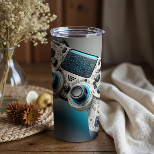 Futuristic Gaming Console Tumbler for Enthusiasts