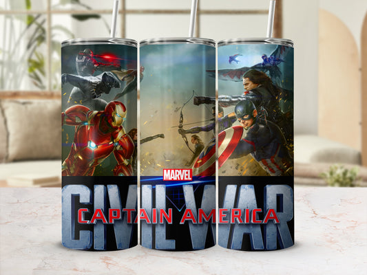 Marvel Civil War Captain America Heroes Tumbler product type