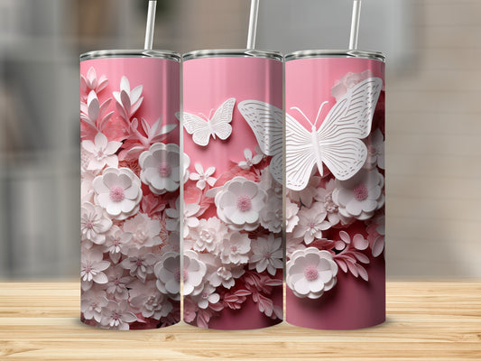 Pink White Layered Floral Butterflies Elegant Design product type
Tumbler, Pink, White, Flowers, Floral, Butterfly, Butterflies, Layered, Paper Cut, 3D Effect, Elegant, Spring, Nature, Aesthetic, Drinkware, Gift, Her, Design, Pretty, Unique