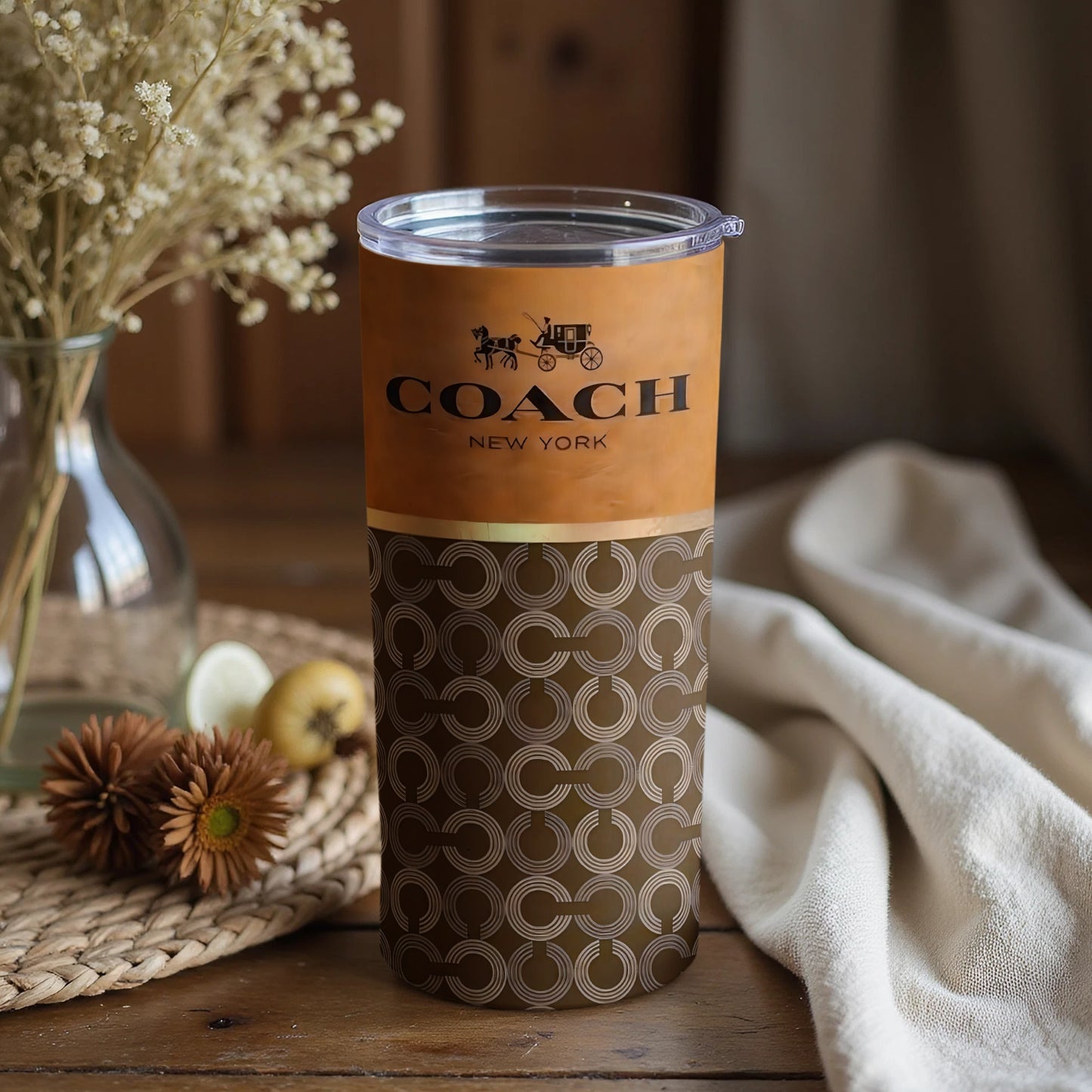 Elegant Coach New York Tumbler with Stylish Pattern