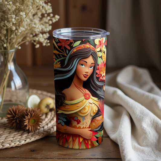 Beautiful Floral Princess Design Insulated Tumbler