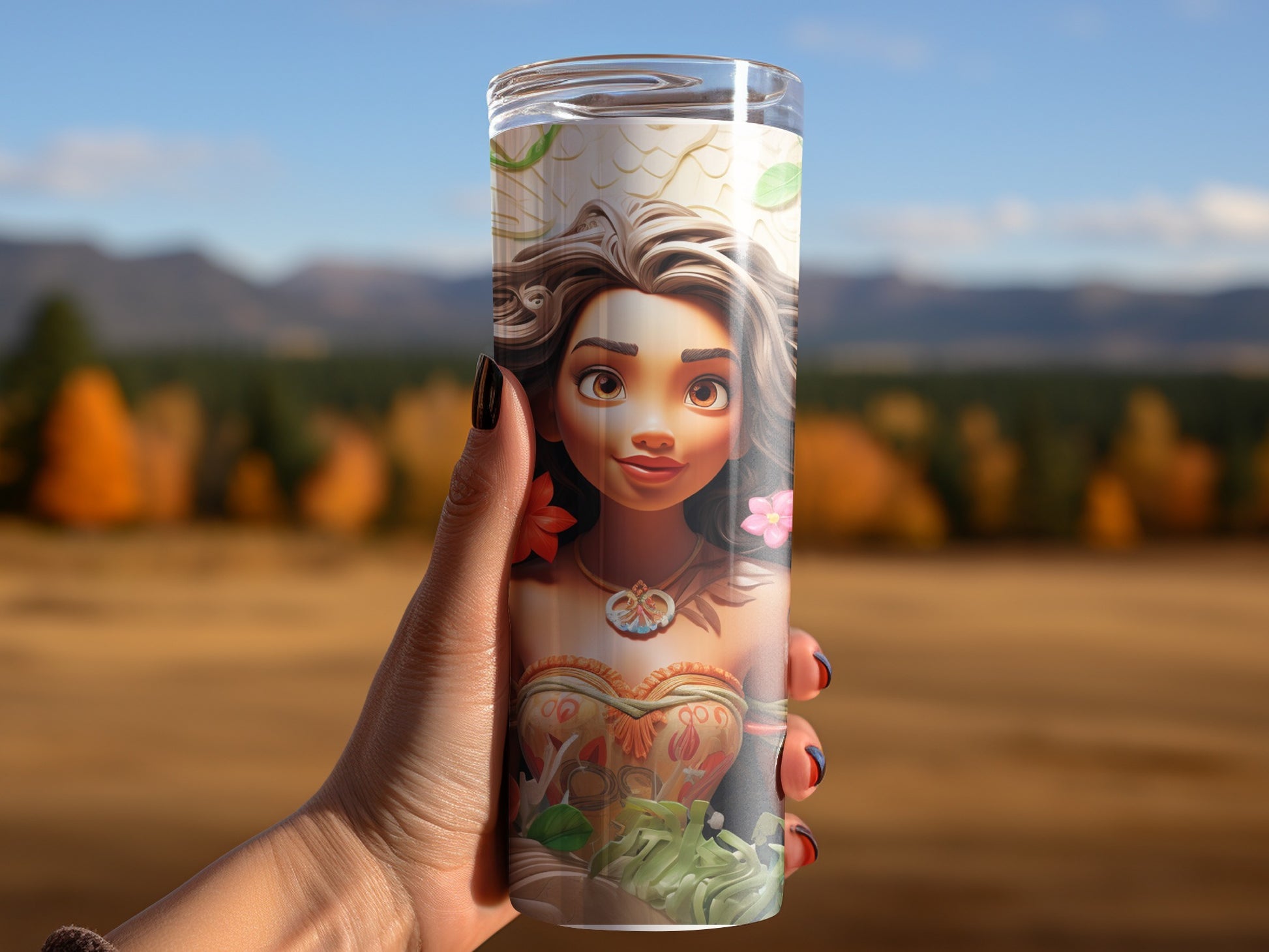 Vibrant Princess Character Design Insulated Travel Mug