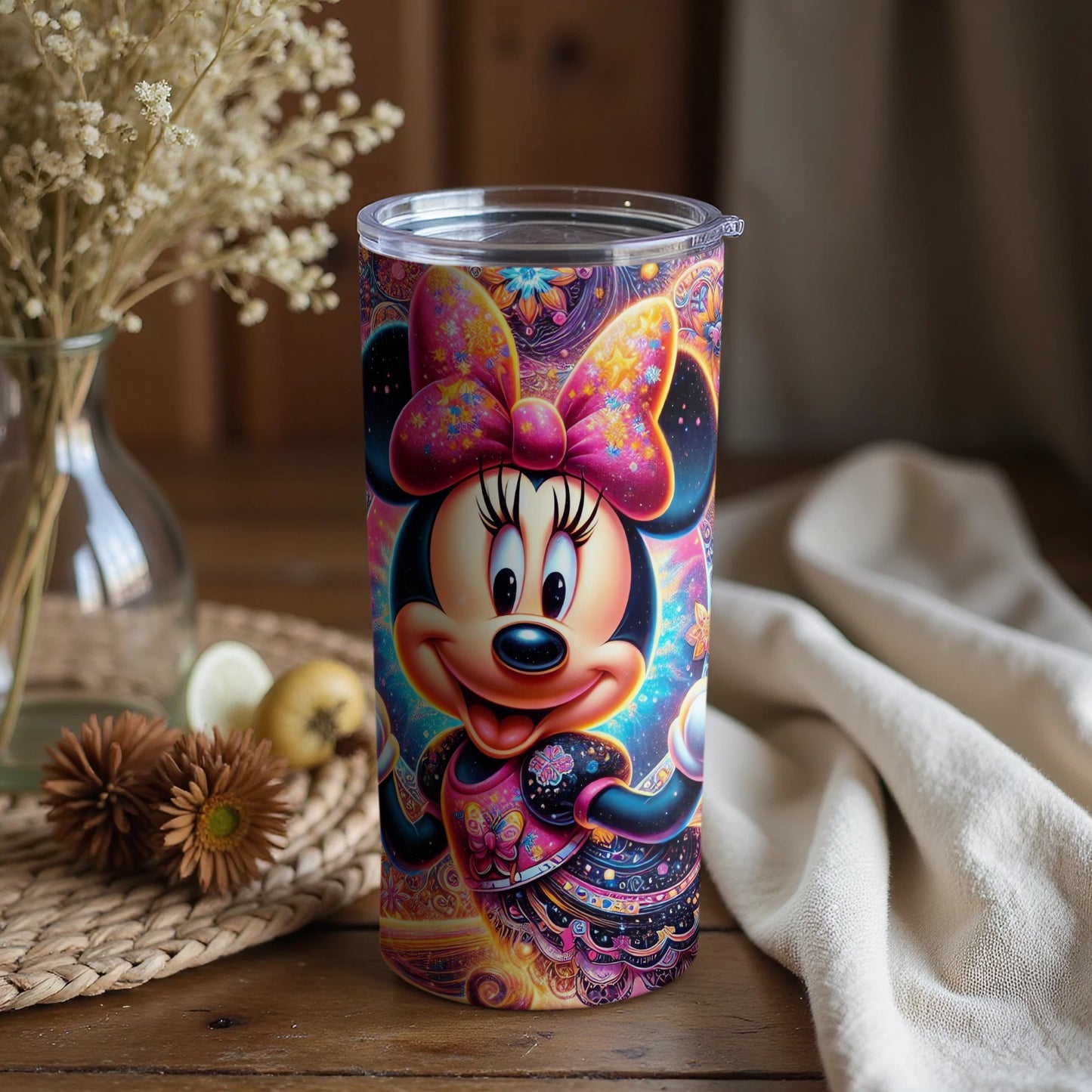 Colorful Minnie Mouse Galaxy Theme Tumbler Product