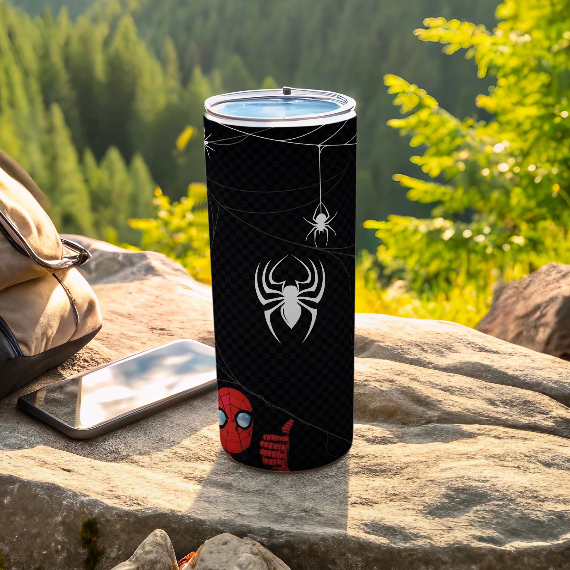 Spider Web Travel Tumbler with Hero Design Tumbler