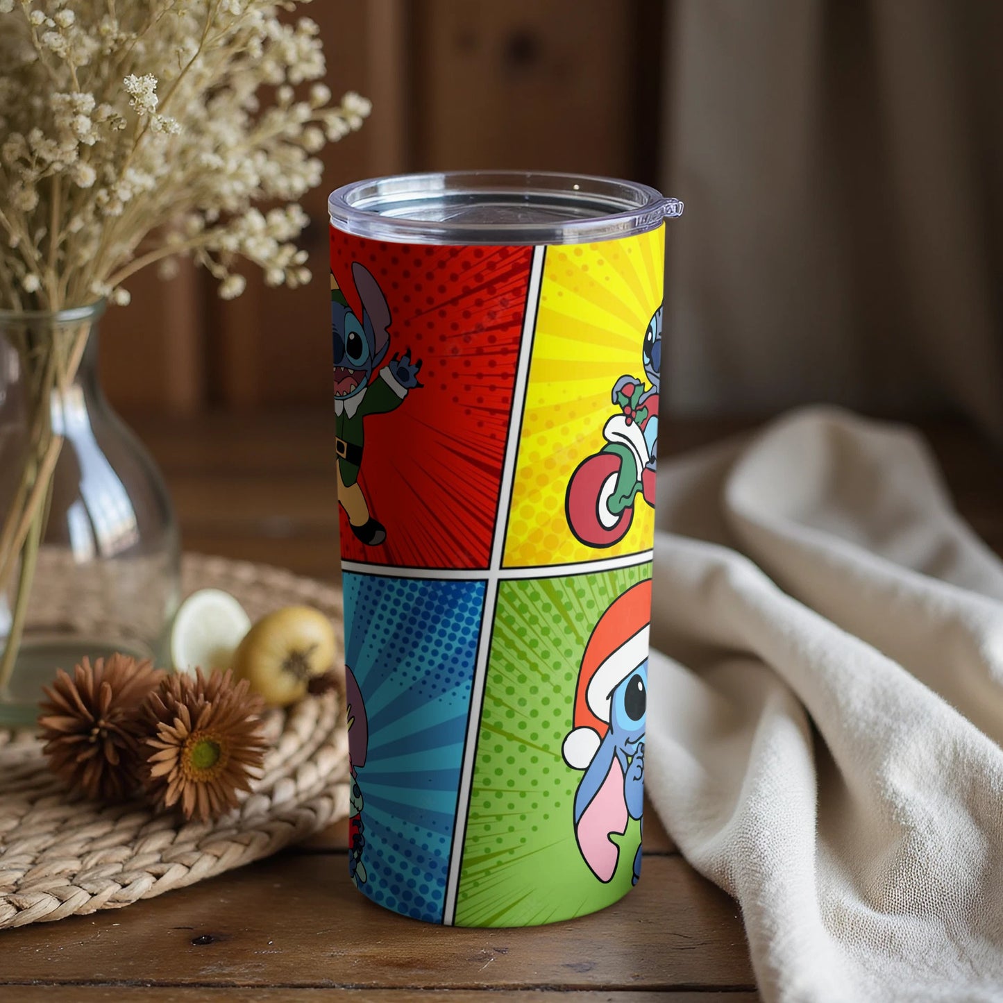 Colorful Cartoon Character Print on Stylish Drinkware