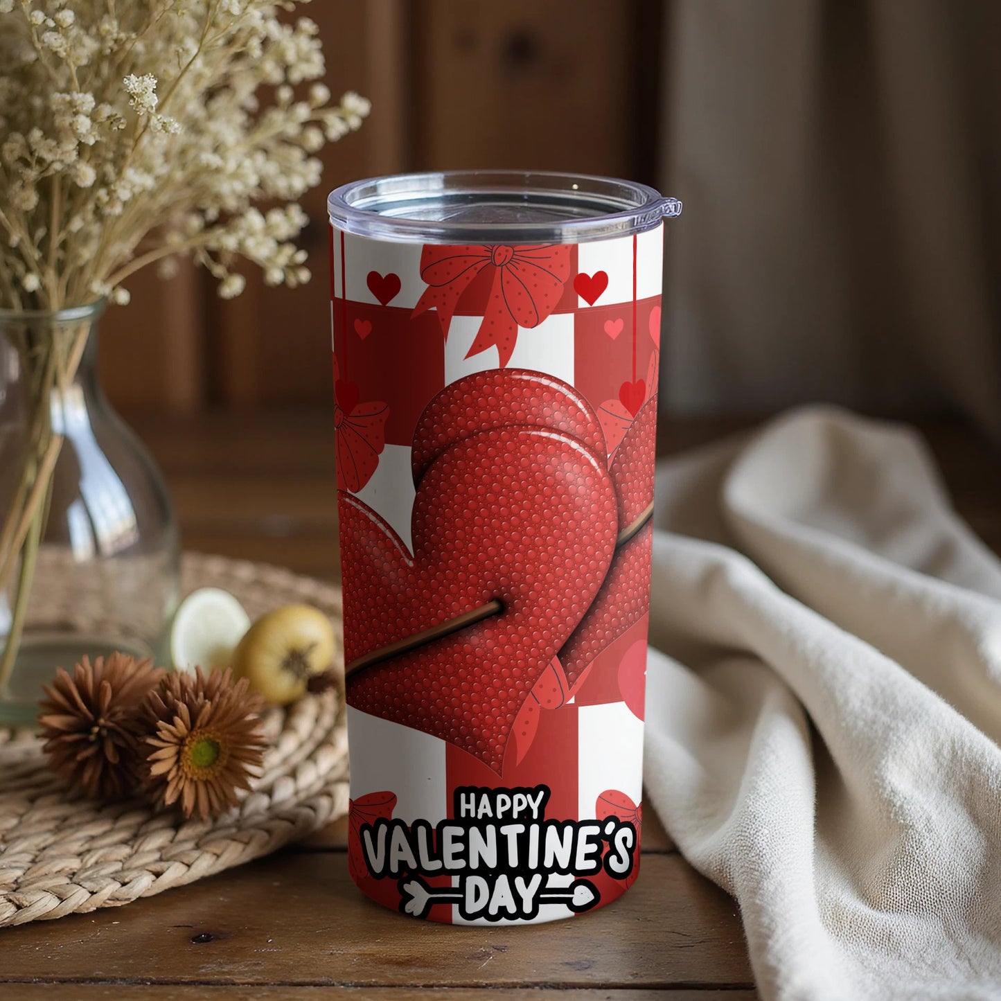 Happy Valentine's Day Heart Design Tumbler