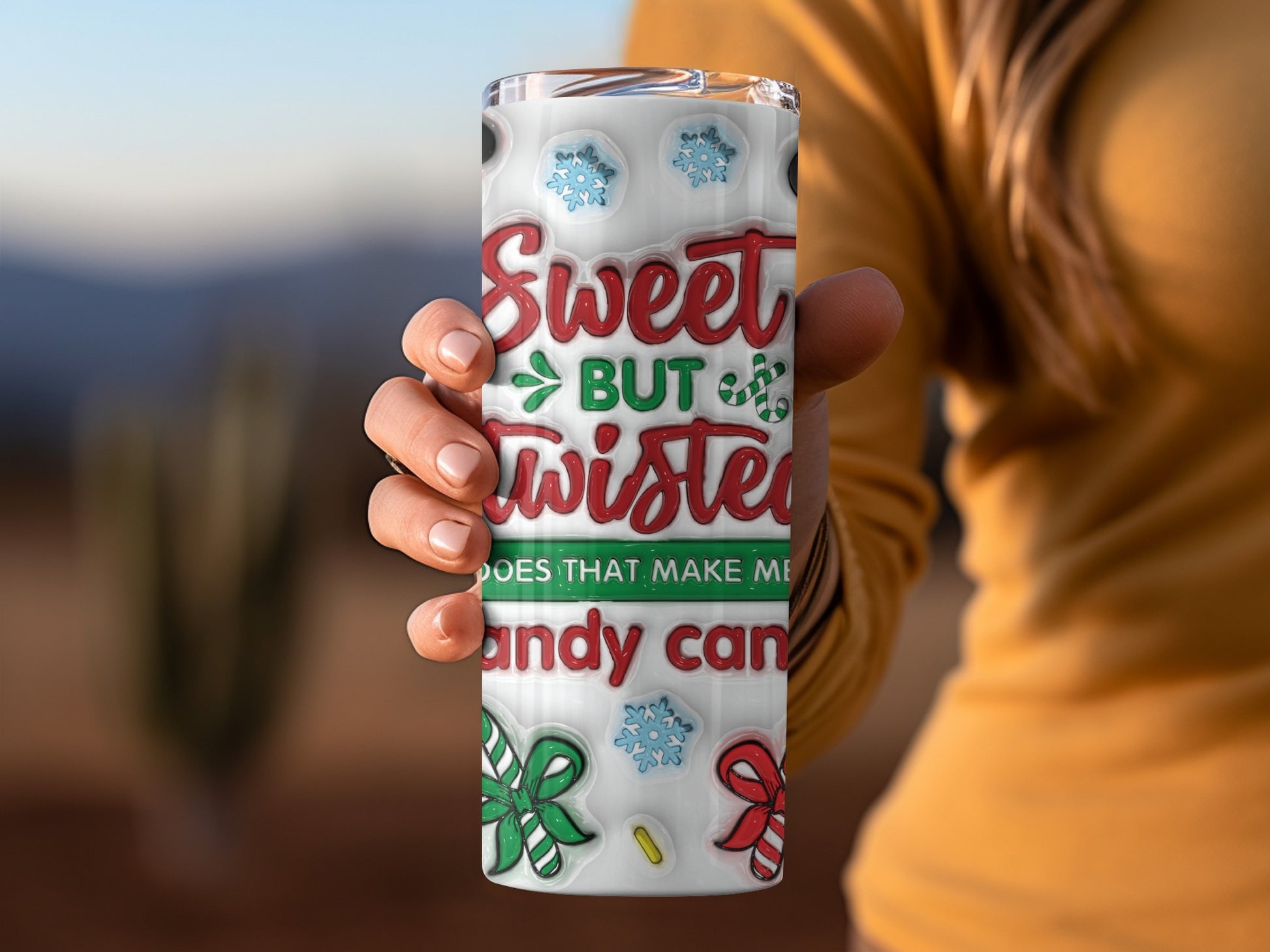 Sweet But Twisted Candy Cane Christmas Tumbler