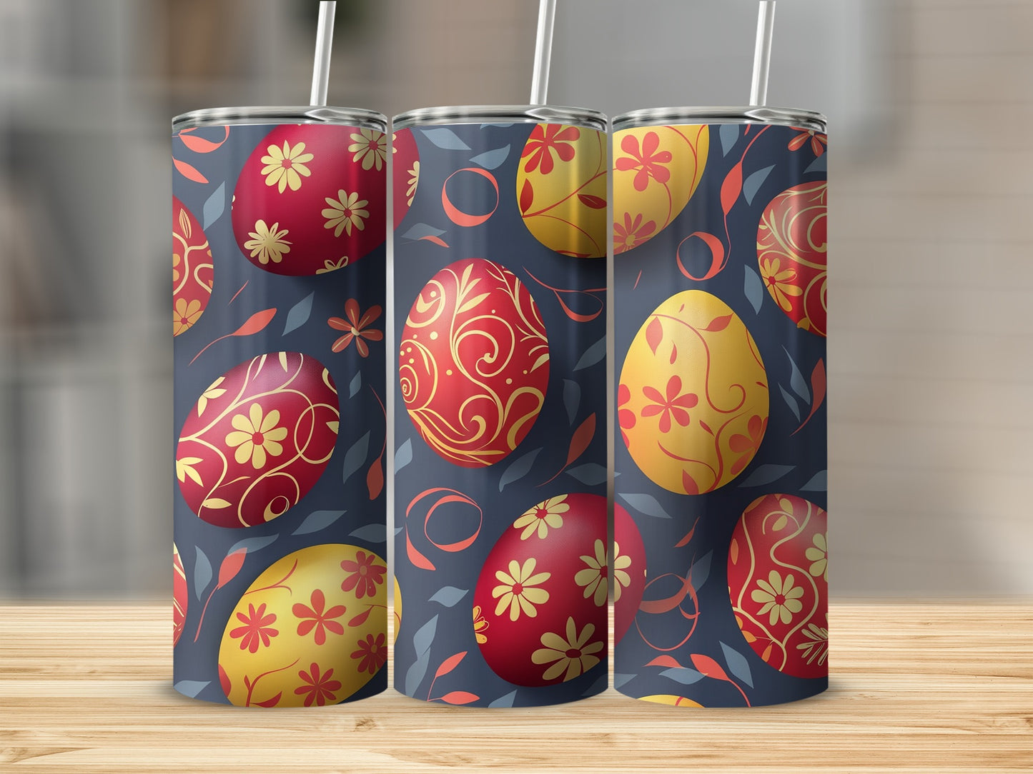 Colorful Easter Egg Pattern on a Tumbler Cup product