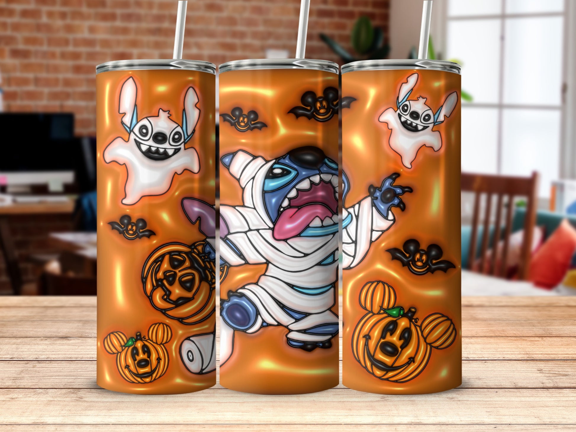 Halloween Themed Cartoon Character Tumbler with Designs