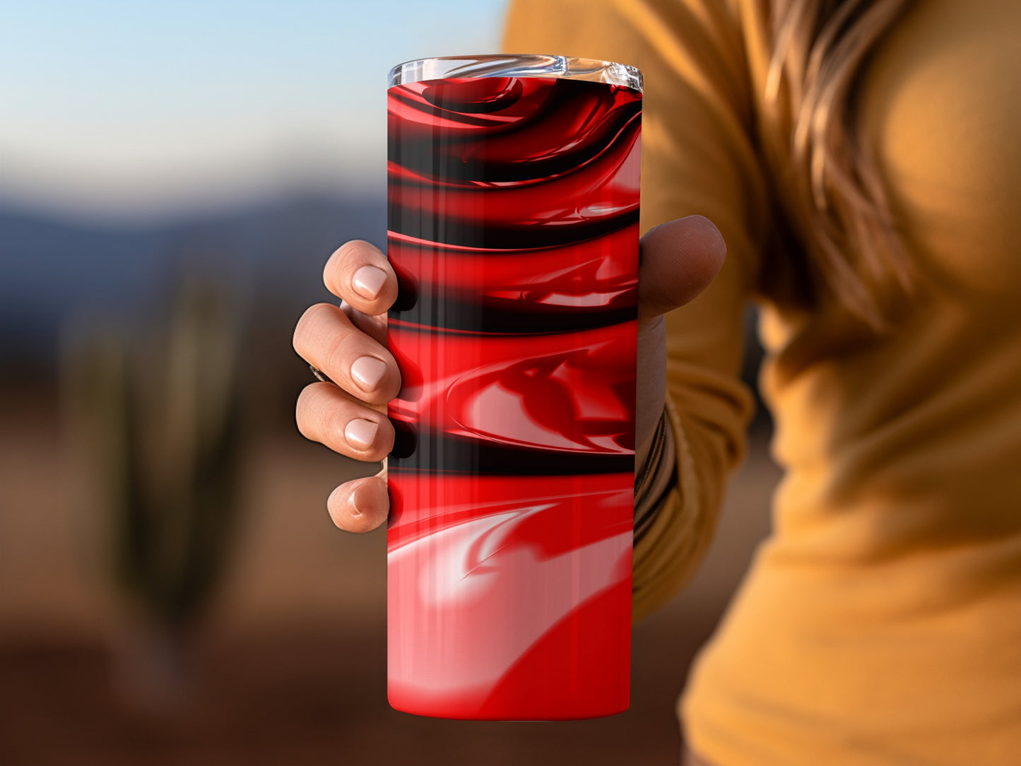 Red Abstract Liquid Surface Shiny Design Great Tumblers