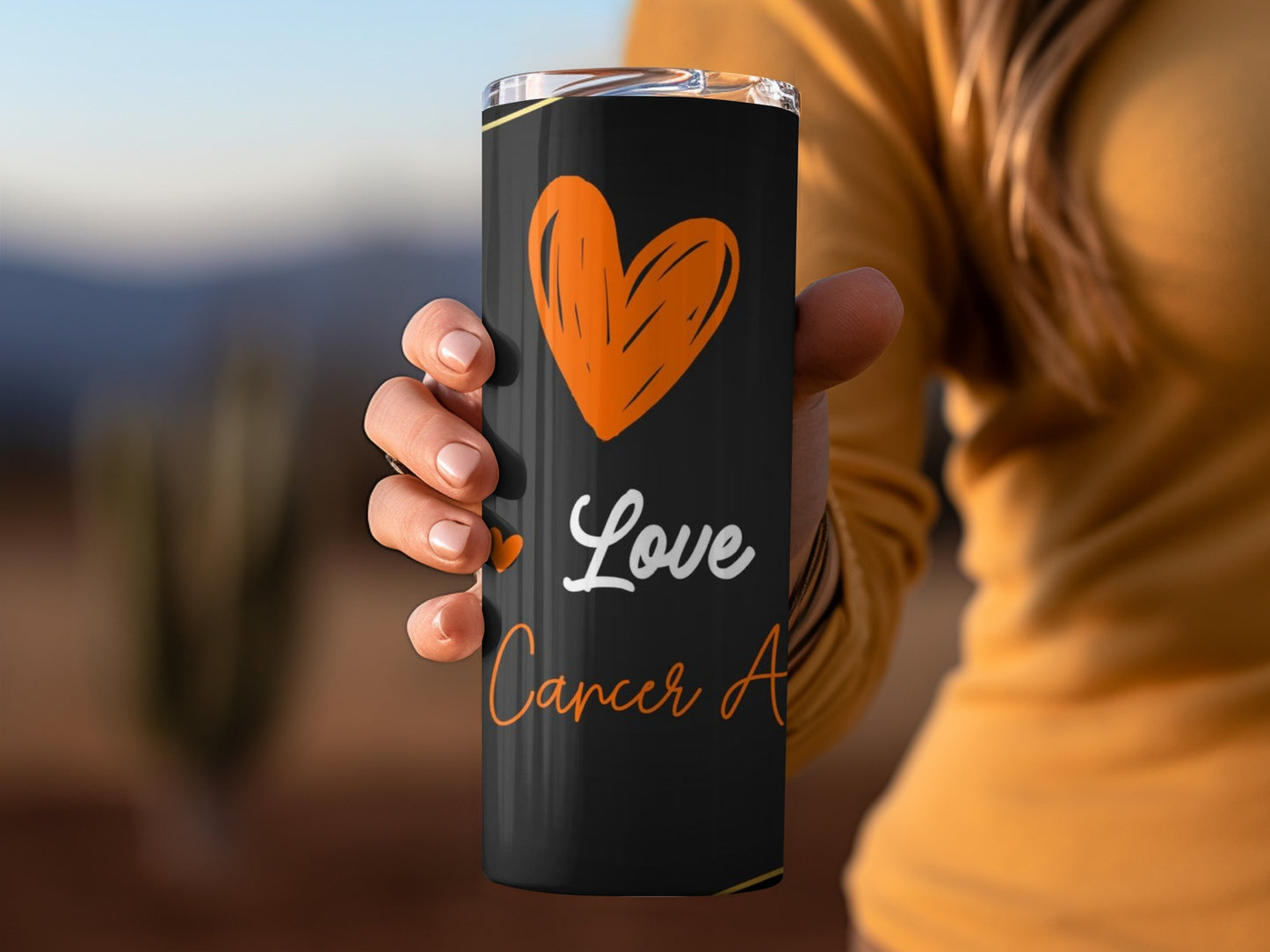 Love Cancer Awareness Travel Mug Insulated Tumbler 20oz