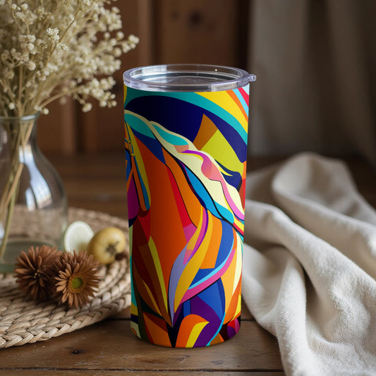 Vibrant Abstract Multicolor Design Insulated Tumbler