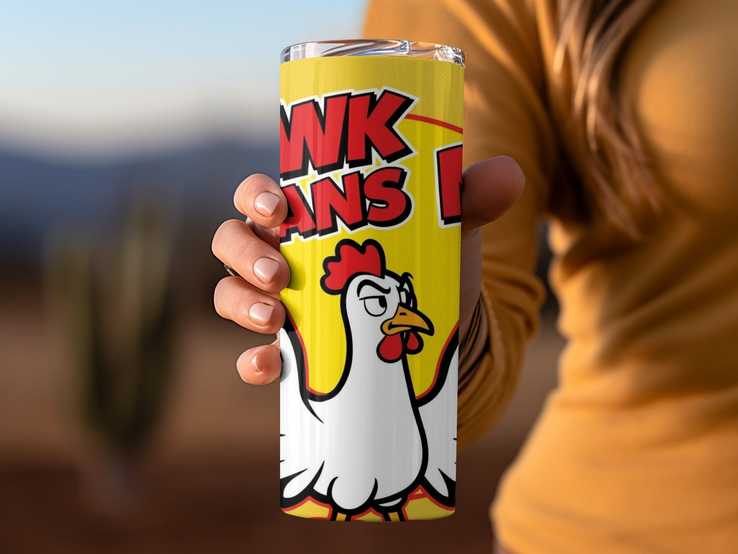 Funky Chicken Design Yellow Drinkware Tumbler
