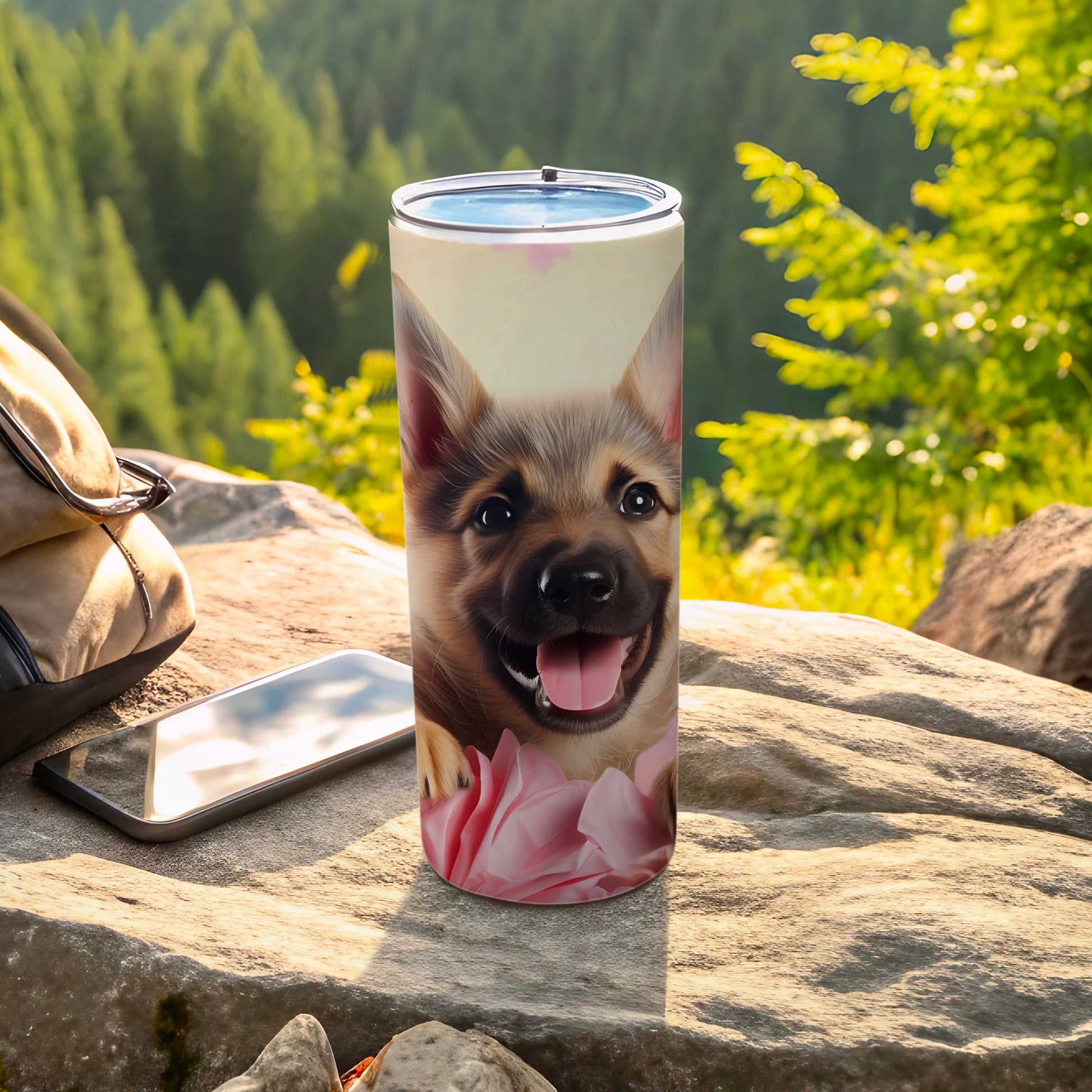 Happy Puppy Flower Design Outdoor Tumbler product type
Tumbler, Puppy, Dog, Cute, Animal, Pet, Happy, Smile, Flowers, Floral, Nature, Outdoor, Drinkware, Beverage, Gift, PetLover, DogMom, DogDad, Adorable, TravelMug