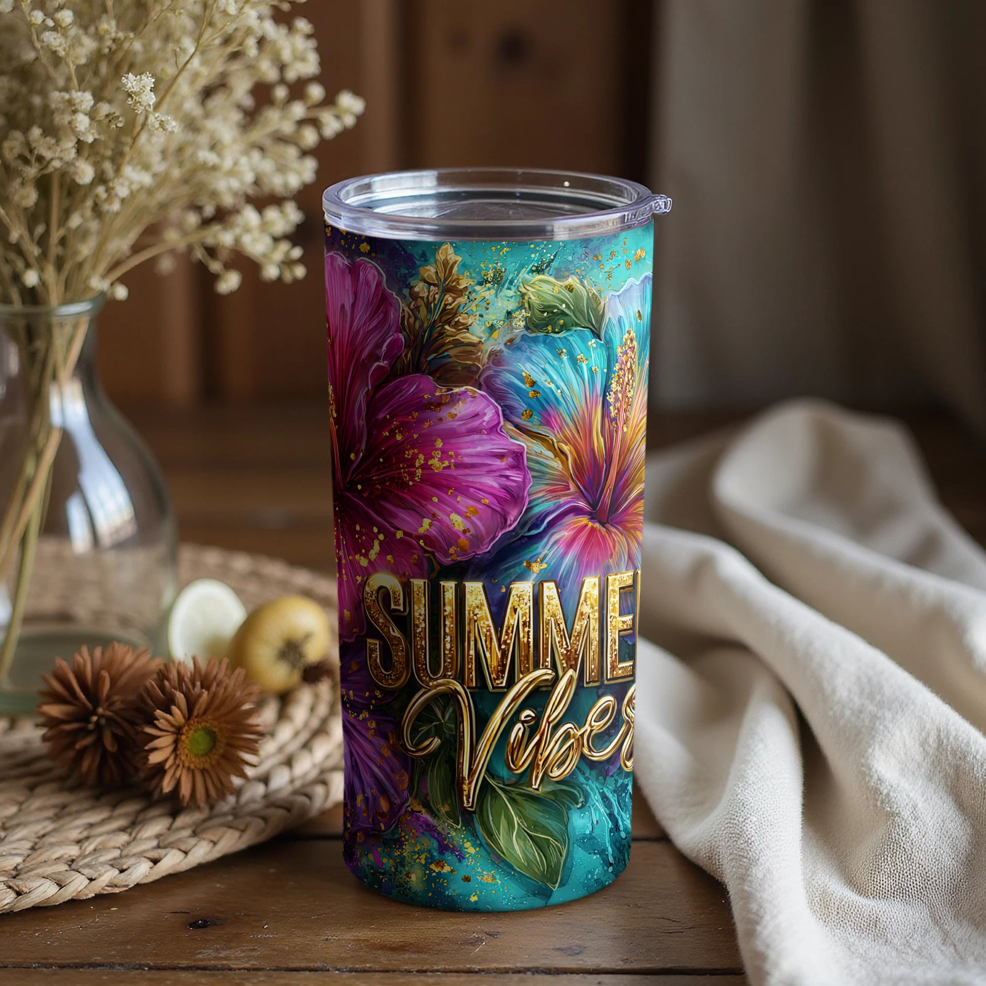 Summer Vibes Floral Insulated Drinkware