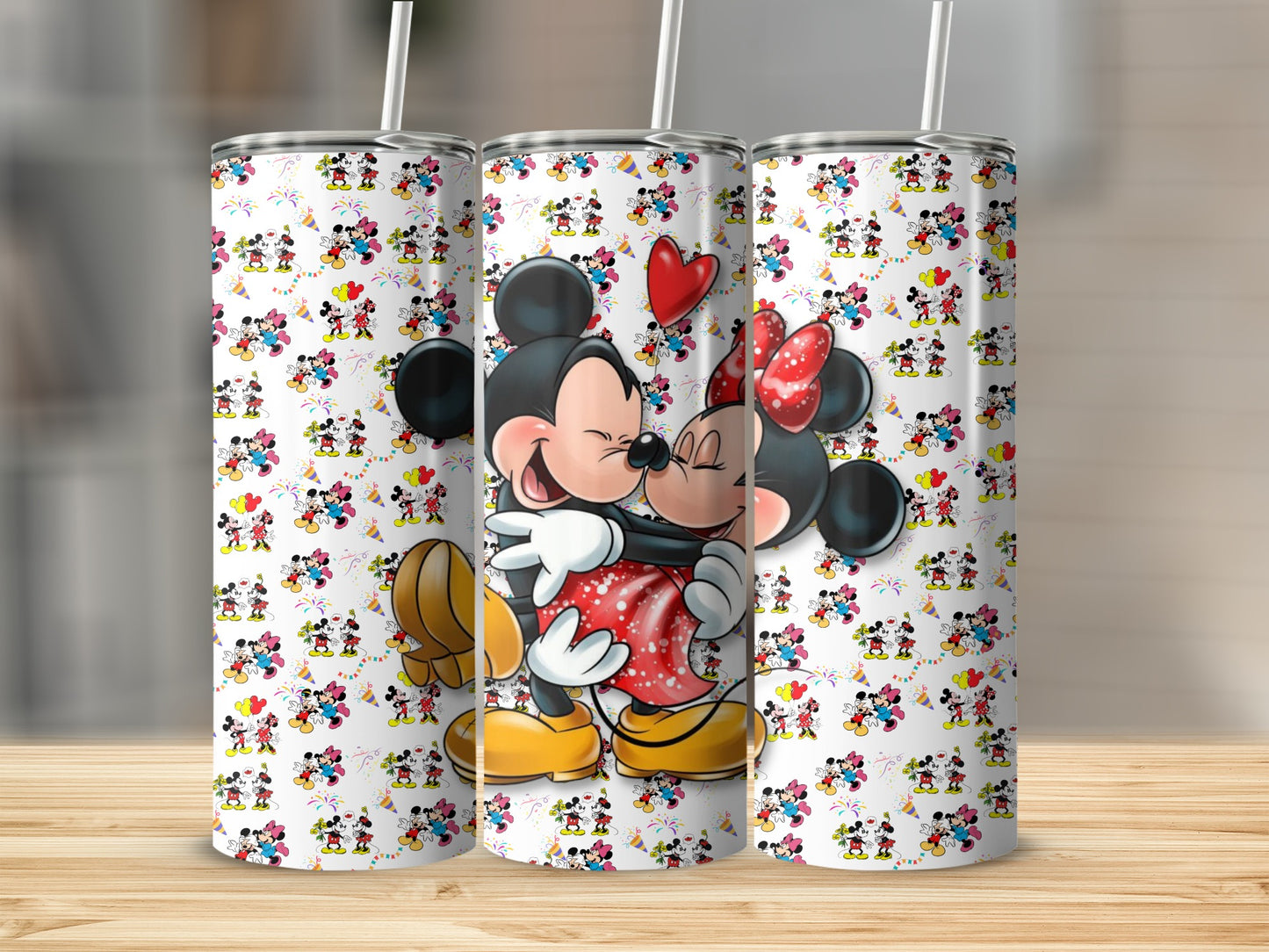 Mickey and Minnie Kiss Design Tumbler