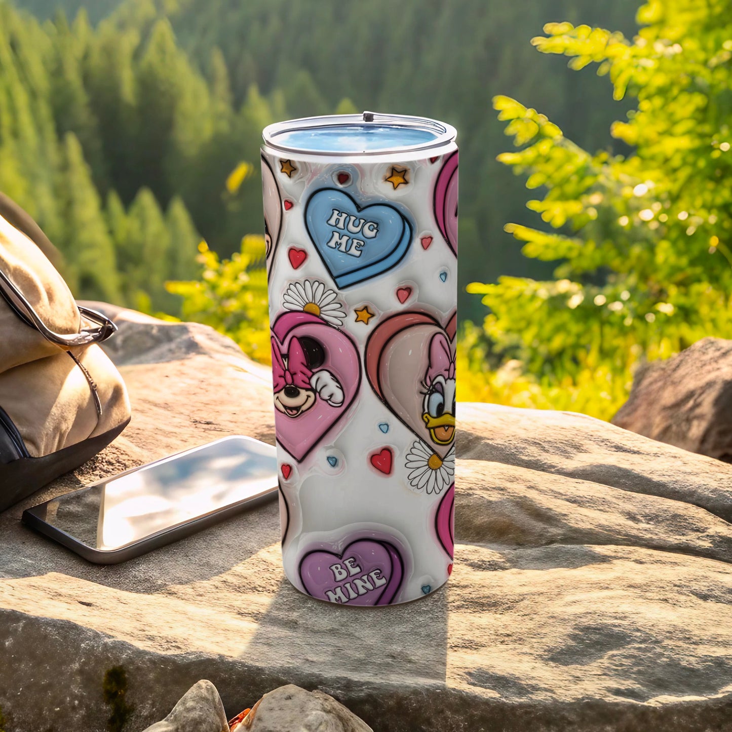 Cute Character Hearts Hug Me Be Mine Themed Tumbler product type