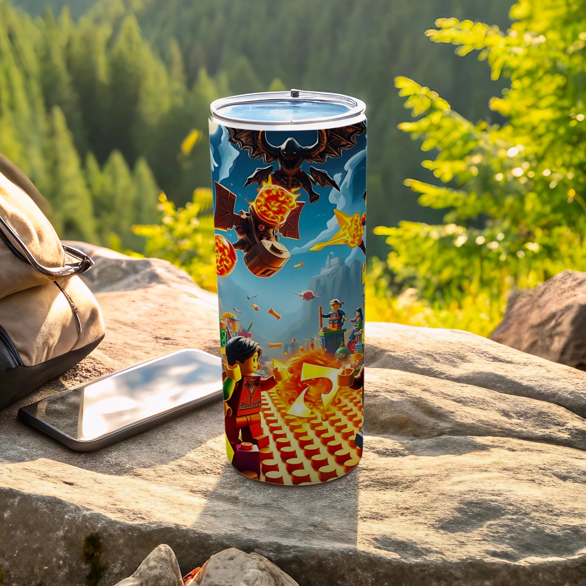 Colorful Adventure Themed Insulated Tumbler Cup