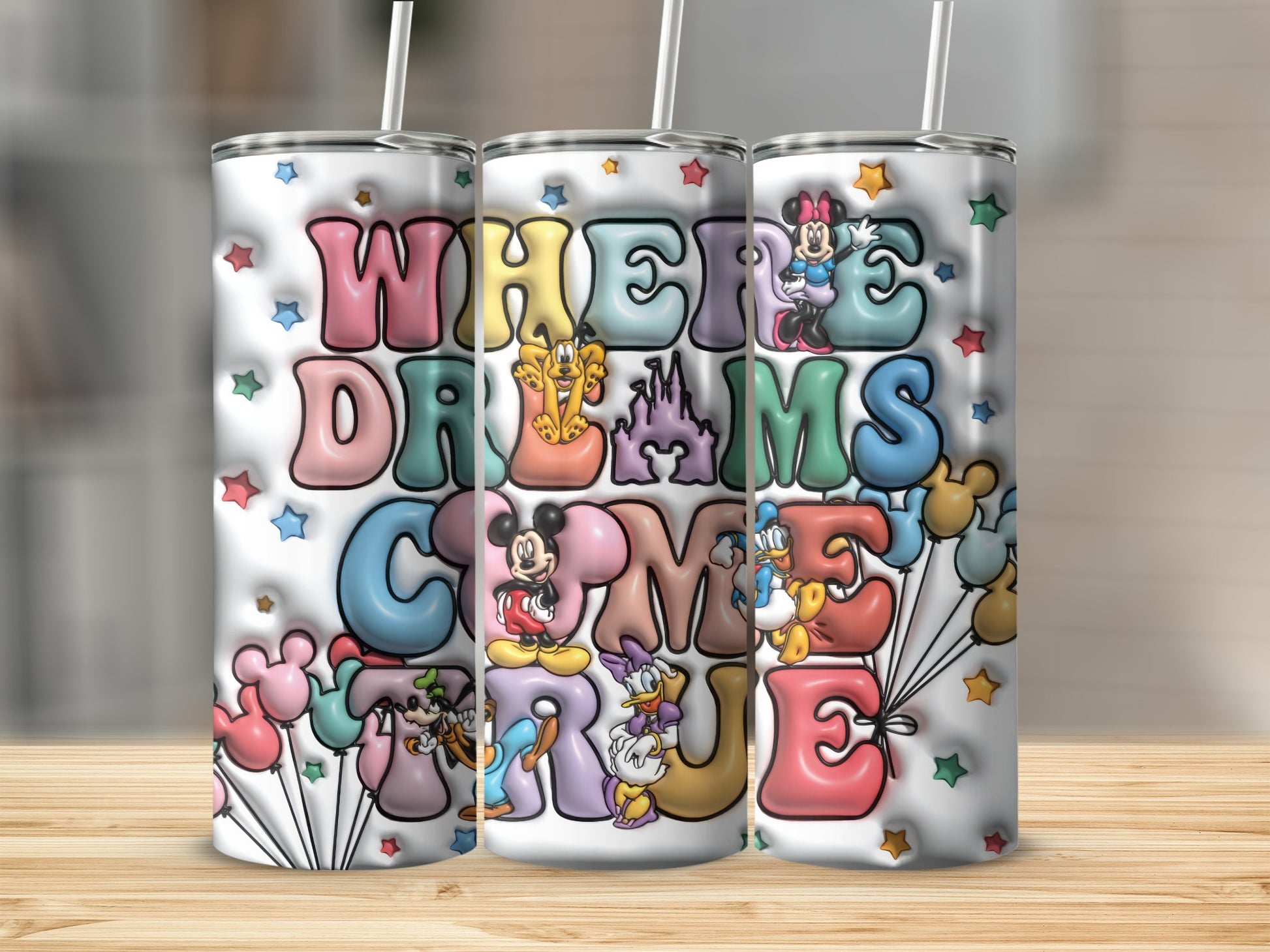 Where Dreams Come True Colorful Tumbler Product