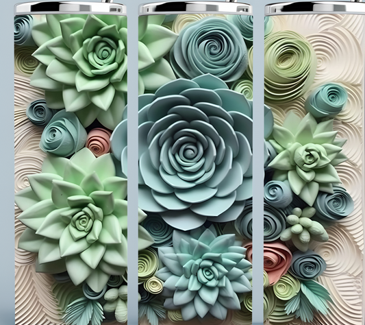 Succulent Flower Green shades tumbler