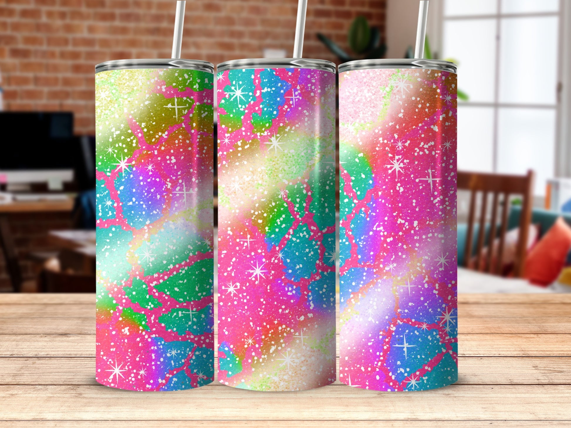 Vibrant Colorful Sparkling Pattern Tumbler