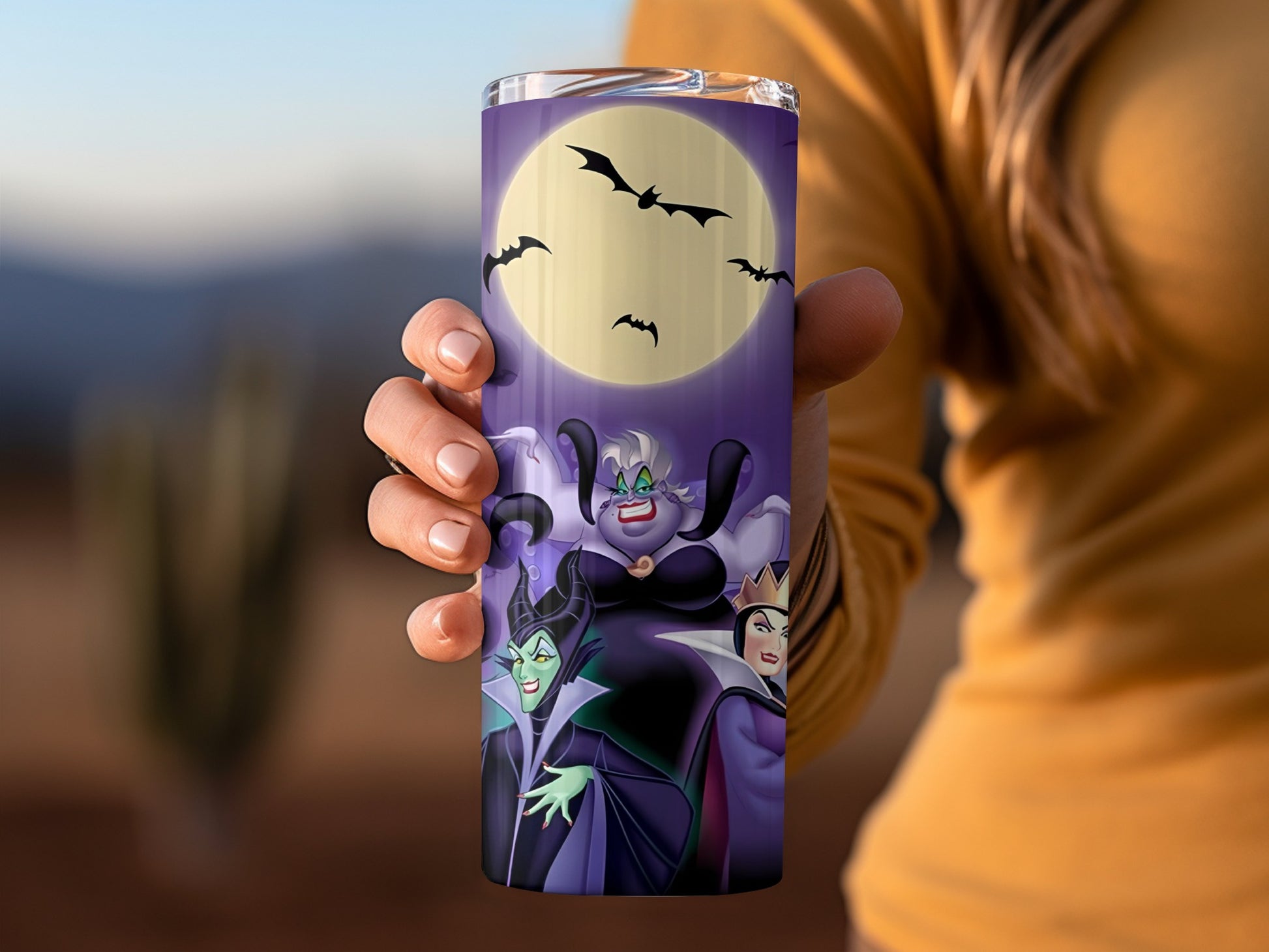 Halloween Villains Under Moon Night Tumbler Cup