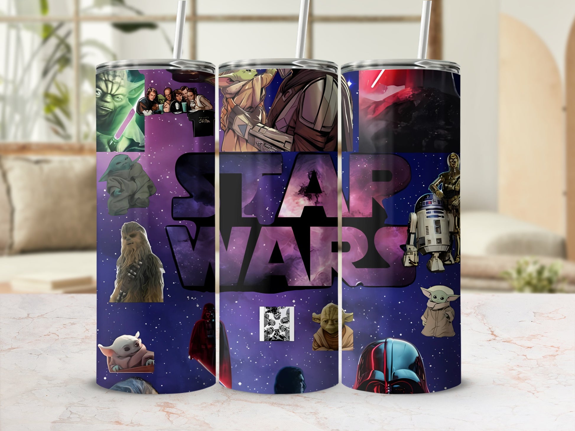 Galactic Star Wars Characters Collage Tumbler product type
