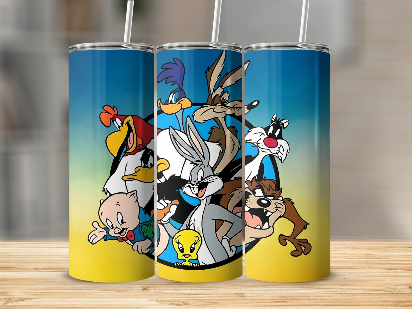 Colorful Classic Cartoon Characters Tumbler Cup