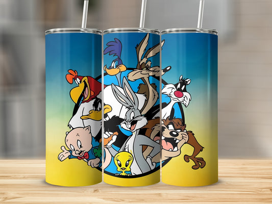 Colorful Classic Cartoon Characters Tumbler Cup