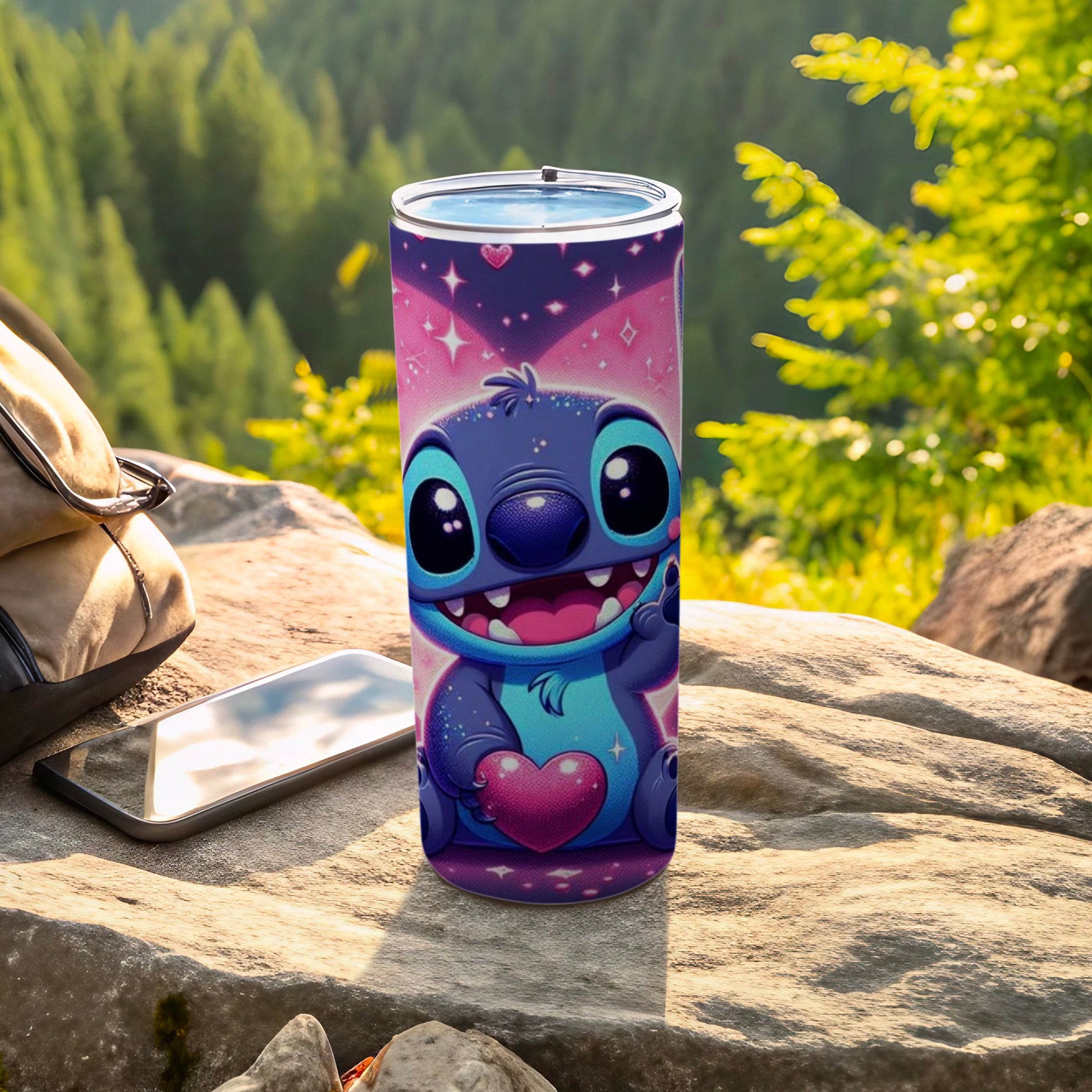 Adorable Blue Cartoon Character Drinkware Tumbler