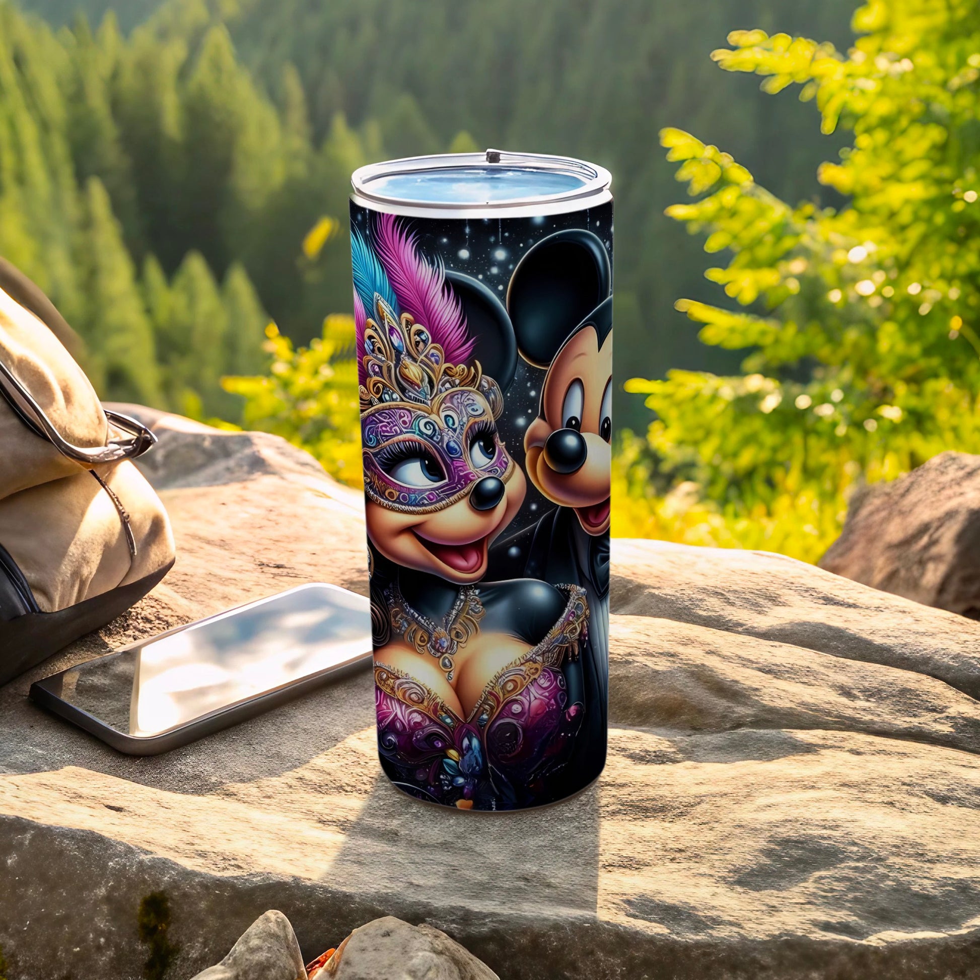 Vibrant Disney Characters Scenic Design Tumbler