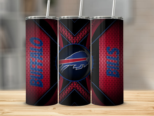 Buffalo Bills Logo Red Black Geometric Style Tumblers