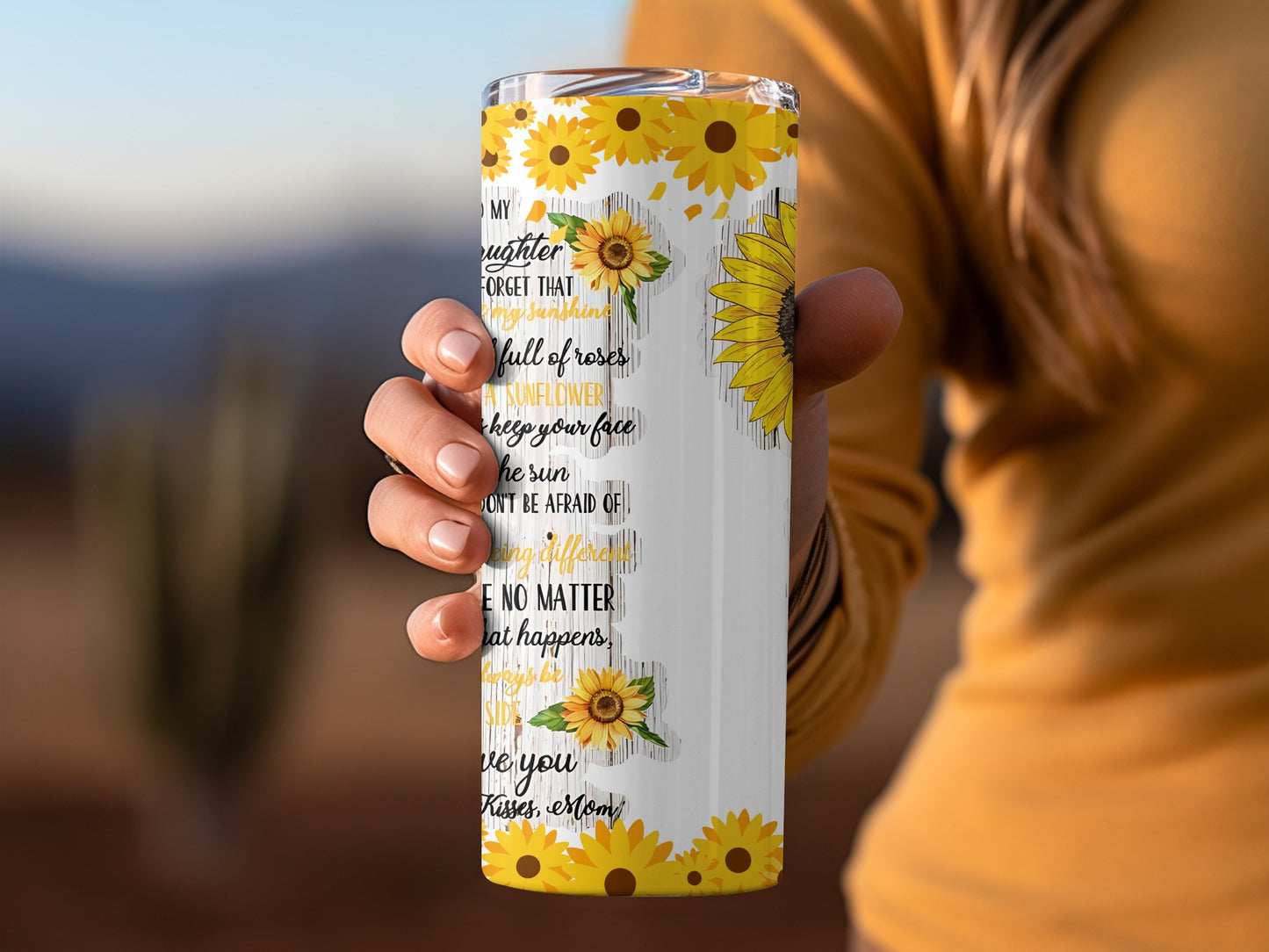 Sunflower and Inspirational Quote Tumbler Design Gift