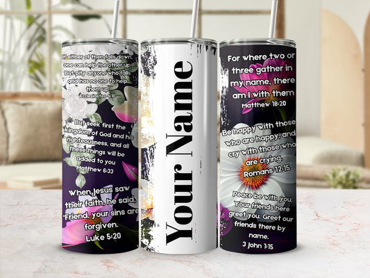 Personalized Bible Verse Tumbler Inspirational Gift