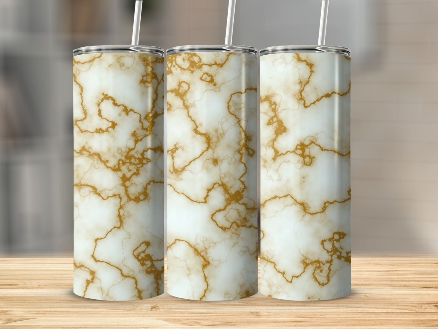 White Gold Marble Pattern Elegant Stylish Tumbler product type