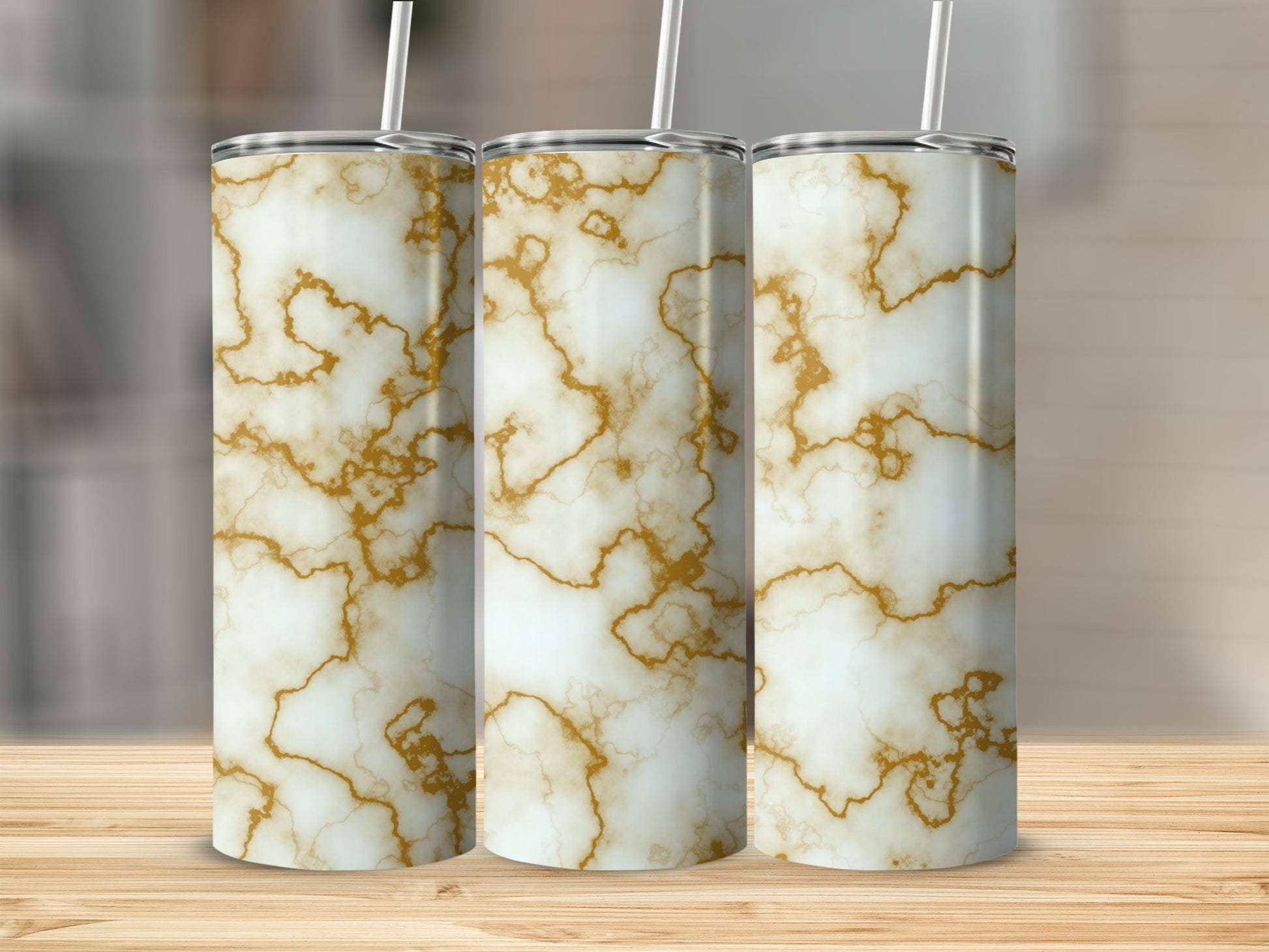 White Gold Marble Pattern Elegant Stylish Tumbler product type