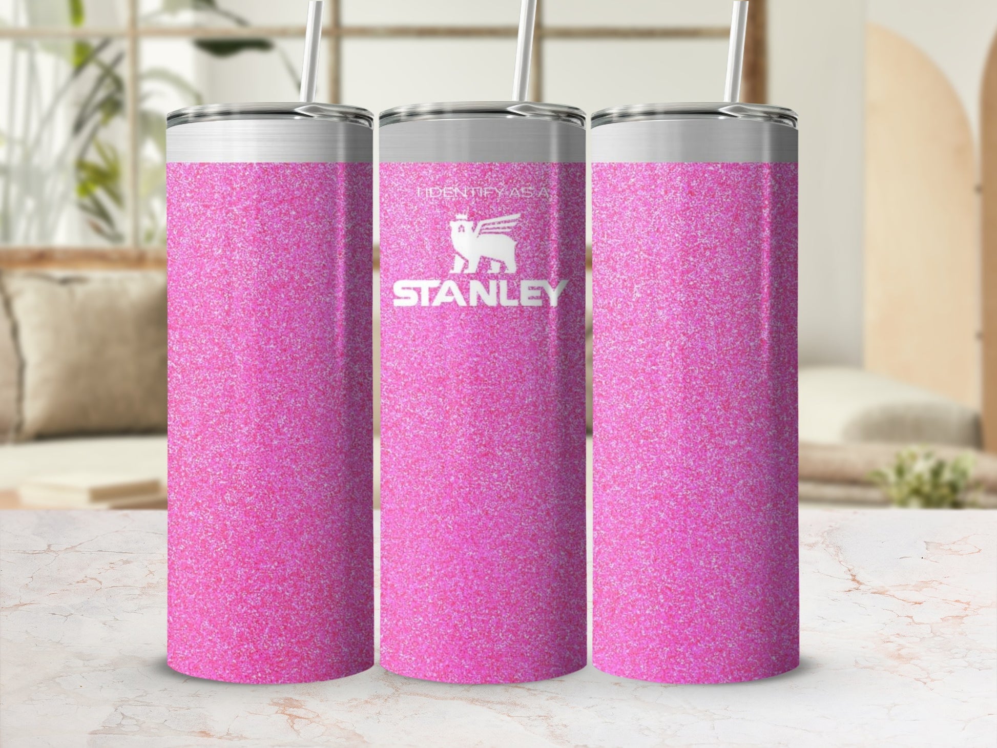 Sparkly Pink Glitter Design Customizable Tumbler