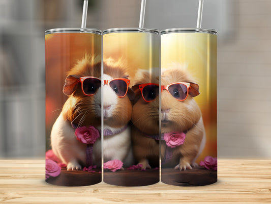 Cute Guinea Pigs with Sunglasses Tumbler Product