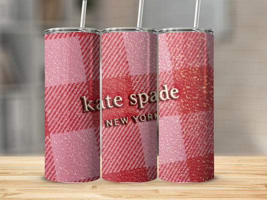 Inspired By Fabulous Kate Spade New York Pink And Red Plaid Tumblers