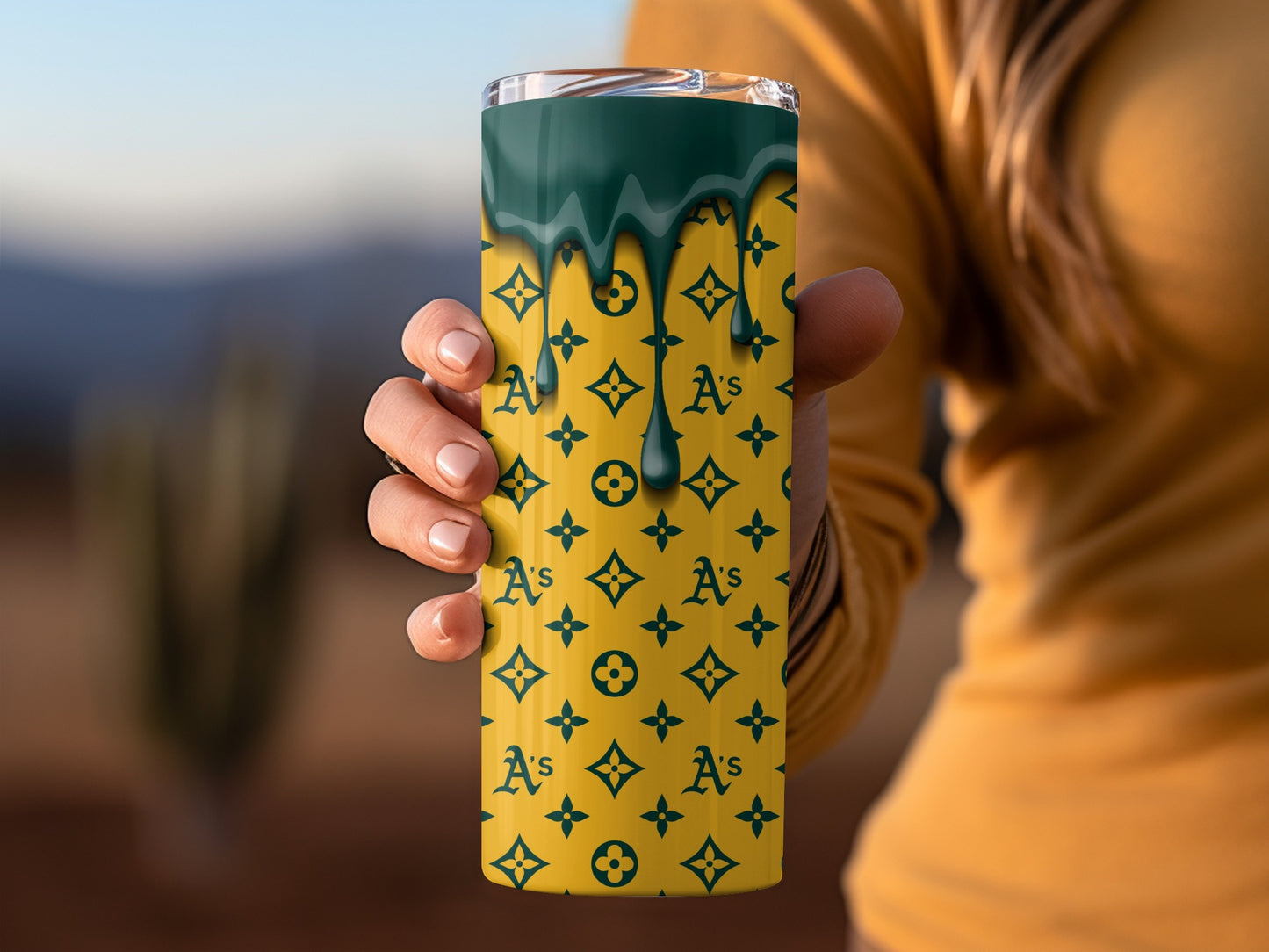 Oakland Athletics LV Inspired Drip Style Design Tumblers