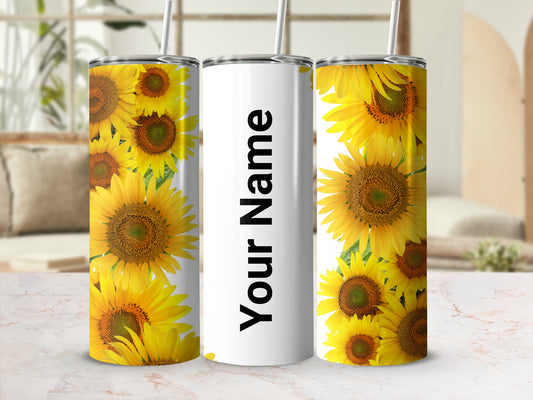 Personalized Sunflower Design Custom Tumbler