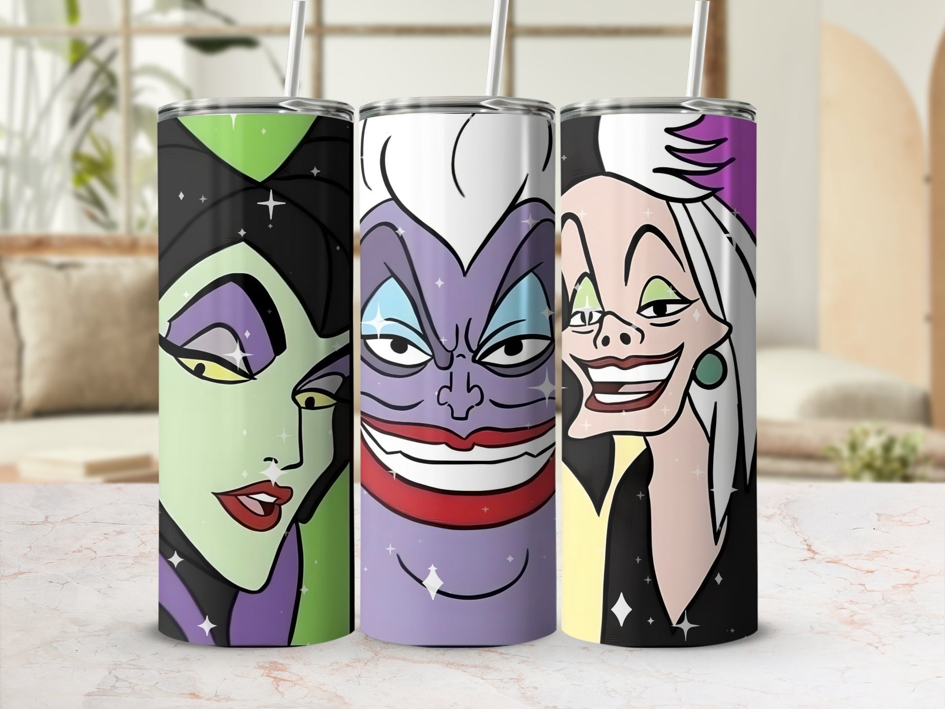 Characters Inspired Tumbler Set with Straw Tumbler Set