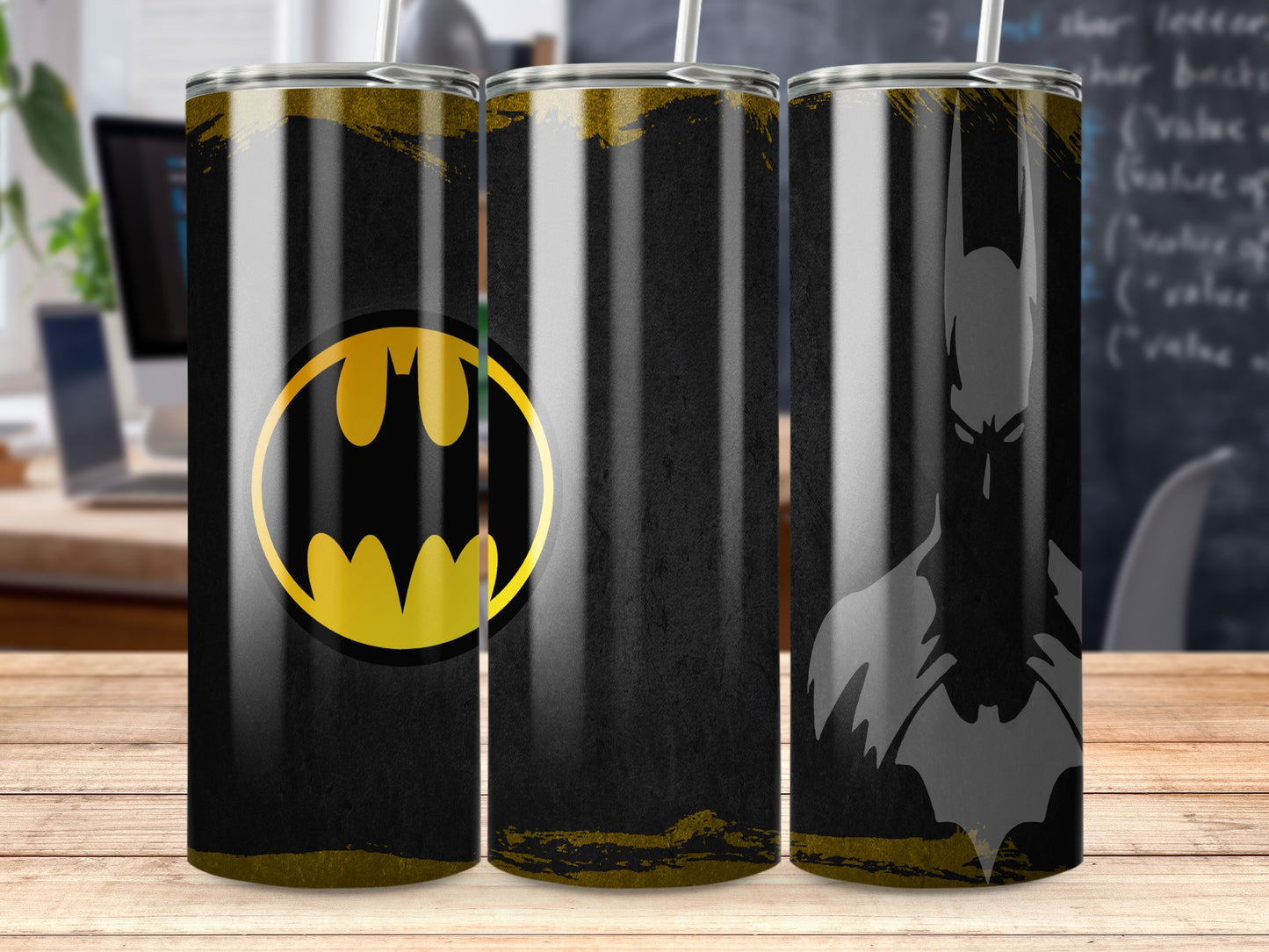Awesome Batman Logo With Silhouette Background Tumblers